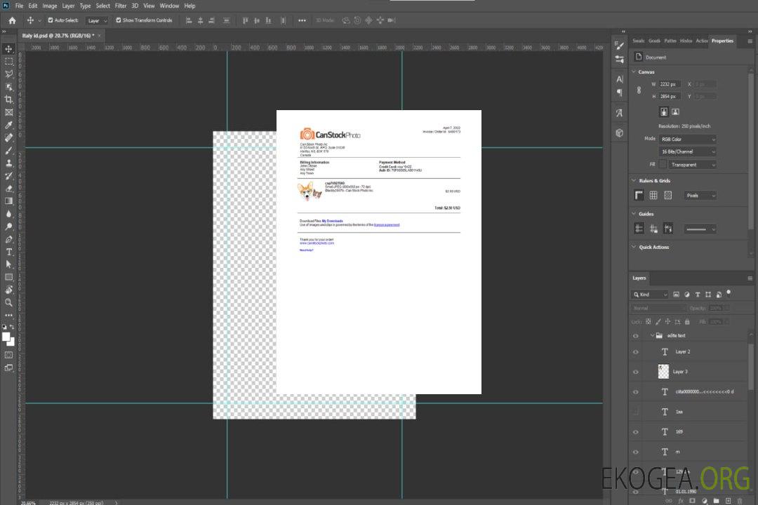 USA Canada Facture Can Stock Photo template